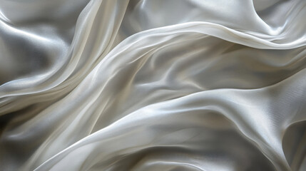 Fototapeta premium White window tulle, curtains or veil of transparent fabric textile, realistic vector. Tulle drapery or veil drape cloth hanging with wind wave folds from air flow, silk or satin tulle curtains motion