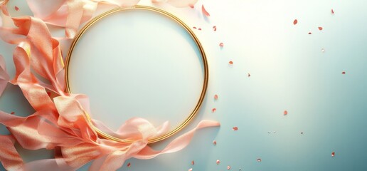 Decorative pastel ribbons creating a soft background for celebrations or announcements for various occasions	
