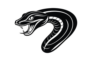 Naklejka premium Silhouette of snake head side view art illustration