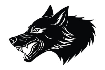 Silhouette of dog head side view art illustration