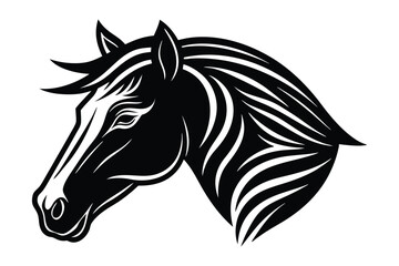 Silhouette of horse head side view art illustration.eps
