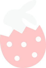 Bunny Emerging from Easter Egg.
Easter bunny sitting in eggshell icon isolated.
Rabbit sitting in cracked eggshell flat vector illustration.
Spring Easter Element.
Transparent background.