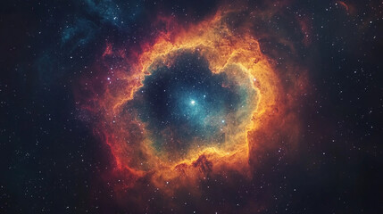 Exploration of a vibrant nebula illuminating the vastness of outer space