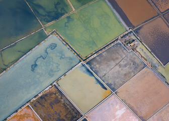 Salt pans from aerial perspective 
