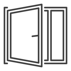 Clear House Window vector icon or symbol in outline style