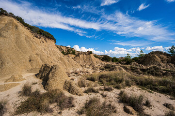 badlands sceneries inside the badlands national park, Matera province, italy