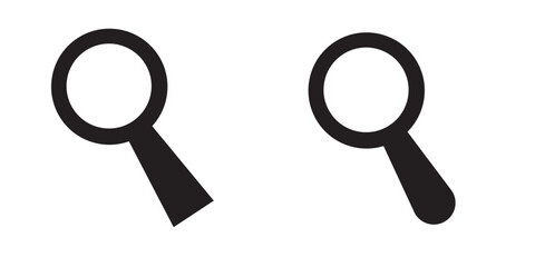 Search icon set. Magnifying glass symbol. Loupe logo. Vector