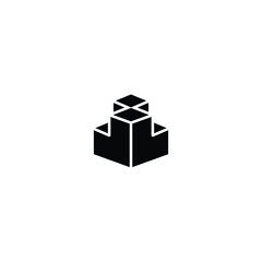 Geometric Cube Icon for Design and 3D Concepts