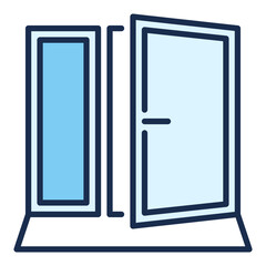 Opened Portal vector Freedom blue icon or logo element