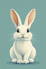 Obraz premium Beautifully detailed artwork of a rabbit in a calm and peaceful pose. 