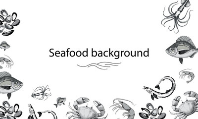 background with sea food for restaurant, menu. sea ​​food view