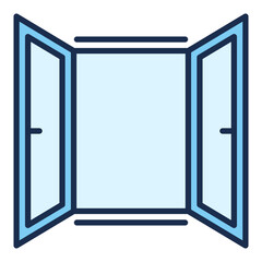 Vector Opened Window simple colored icon or symbol