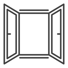 Vector Opened Window simple icon or sign in thin line style