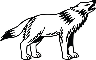 Obraz premium wolf icon line art design