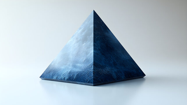a blue triangle shaped object on a white surface
