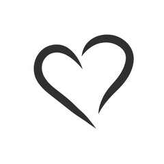 Black heart weaponry stencil symbol.