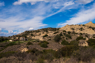 badlands sceneries inside the badlands national park, Matera province, italy