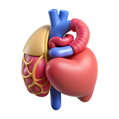 Colorful and Anatomical Heart Model with Romantic Elements