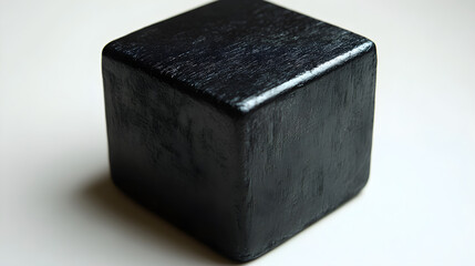 a black cube with a white background