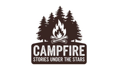 Campfire Adventure Vector Clipart Set with Outdoor and Camping Themes