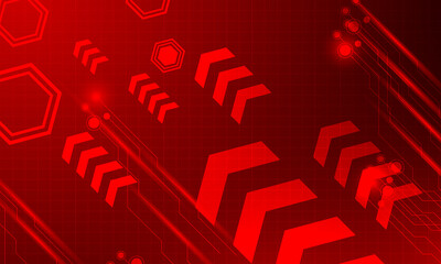 red arrow lines networking cyberspace connecting abstract high technology background