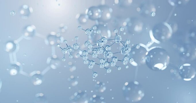 Moxifloxacin, rotating 3D model of antibiotic, seamless looped video