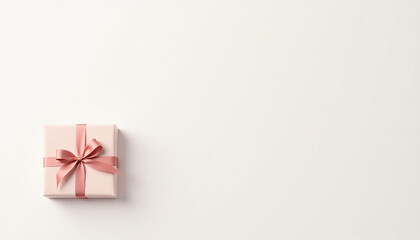 wrapped gift box with an elegant ribbon tied into a perfect bow