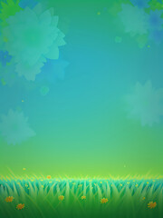 Obraz premium The green background is blurred with some tiny white dots