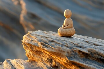 Unique abstract wooden sculpture in nature