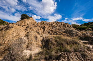 badlands sceneries inside the badlands national park, Matera province, italy