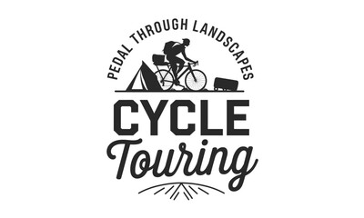Cycle Touring Vector Clipart Set with Adventure and Outdoor Themes