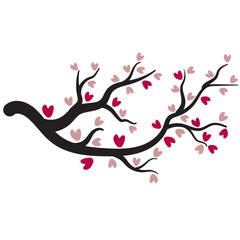 Tree Branch Love Illustration