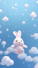 Fototapeta premium Rabbit jumping animal outdoors mammal.