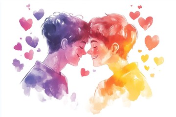Two boys Queer gay Valentine’s Day love