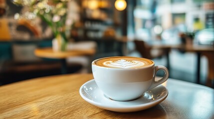Latte Art in a Cozy Coffee Shop