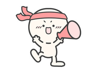 メガホンを持って応援する人物のベクターイラスト03