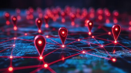 Mapping technology location data visualization digital landscape network connectivity global insights high-tech environment
