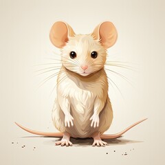 Vector Mouse Illustration with a Soft Color Palette