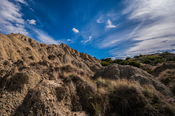 badlands sceneries inside the badlands national park, Matera province, italy