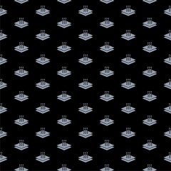 Breathable leather icon pattern seamless isolated on black background
