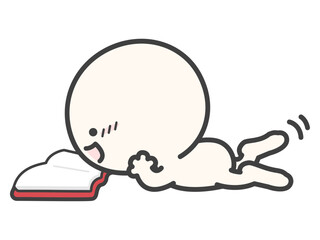 本を読む人物のベクターイラスト02