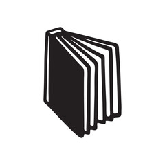 Doodle open book icon hand drawn in flat style. Knowledge and education symbol. Vector illustration isolated on white background