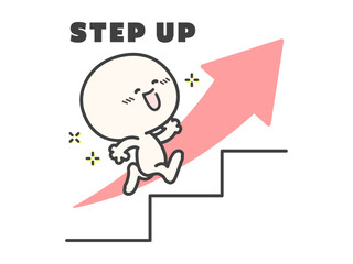 ステップアップする人物のベクターイラスト