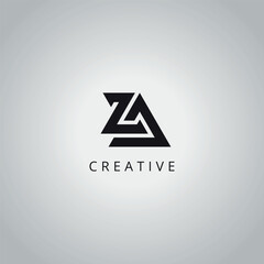 ZA AZ Modern Creative Alphabet Business Logo Design Vector Icon Template