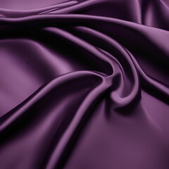 Obraz premium A close-up of deep purple satin fabric with smooth, elegant folds, reflecting light to reveal its rich, luxurious texture.