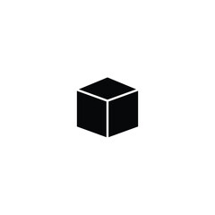 Geometric Cube Icon for Design and 3D Concepts