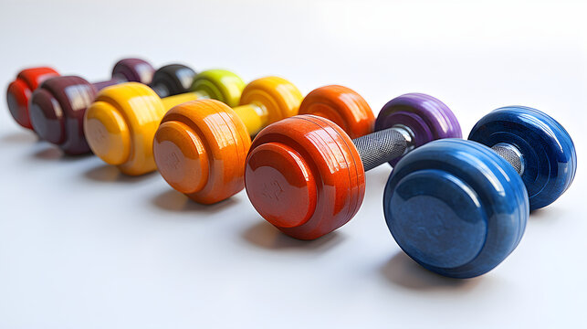a row of colorful knobs