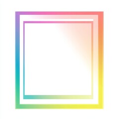 Colorful double square frame with gradient border.