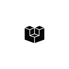Geometric Cube Icon for Design and 3D Concepts