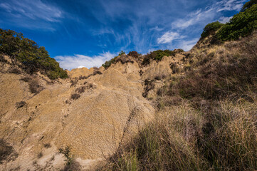 badlands sceneries inside the badlands national park, Matera province, italy